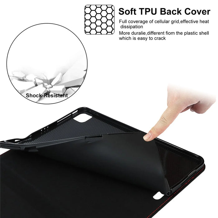 Crazy Horse Texture Wake/Sleep Function Genuine Leather Anti-fall Tablet Case with Stand for Apple iPad Pro 11-inch (2021) - Black - 4