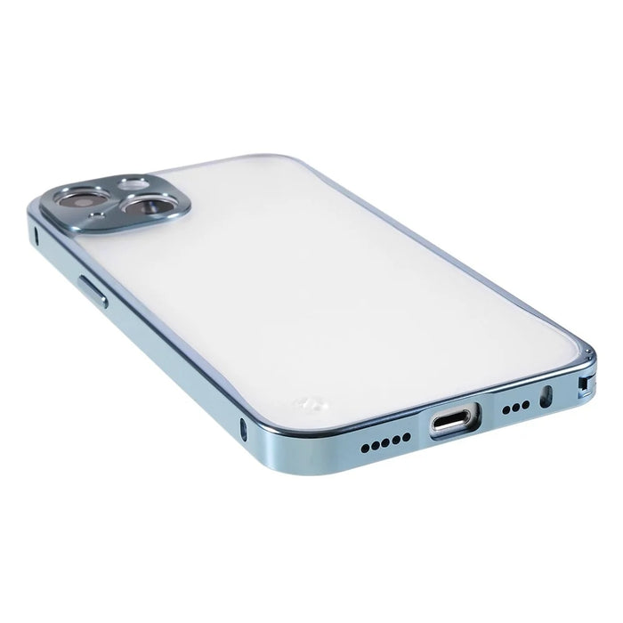 For iPhone 13 6.1 inch PC + Metal Hybrid Case Shockproof Matte Mobile Phone Shell - Black - 6