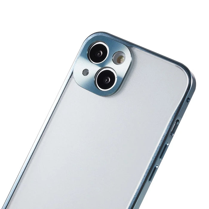 For iPhone 13 6.1 inch PC + Metal Hybrid Case Shockproof Matte Mobile Phone Shell - Black - 7