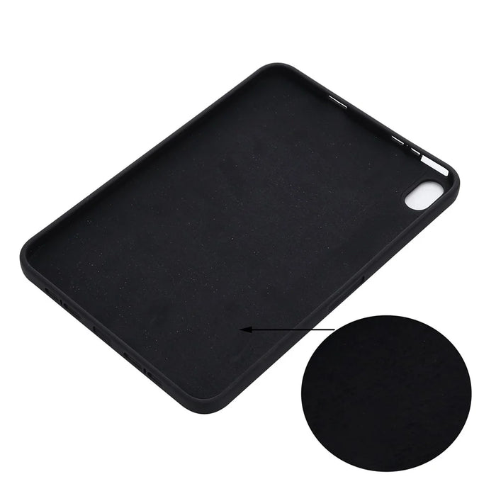 Microfiber Lining Liquid Silicone Shockproof Tablet Case Anti-Fall Slim Light Protective Cover for iPad mini (2024) / mini (2021) - Black - 5