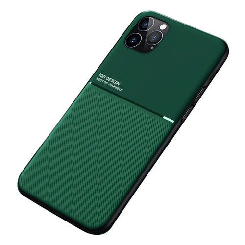 Imprinted Shockproof Phone Case TPU + PU Leather Coated Protective Cover for iPhone 12 Pro 6.1 inch - Green - 1