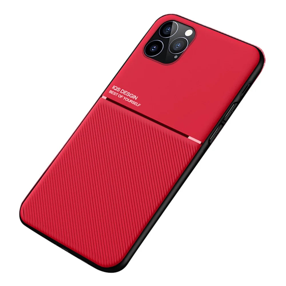 Imprinted TPU + PU Leather Coated Phone Case Shockproof Protector for iPhone 12 Pro Max 6.7 inch - Red - 1