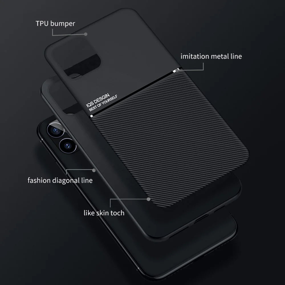 Anti-fingerprint Shockproof Phone Cover Mobile Phone Case TPU + PU Leather Protective Shell with Built-in Magnetic Metal Sheet for iPhone 12 mini 5.4 inch - Green - 3