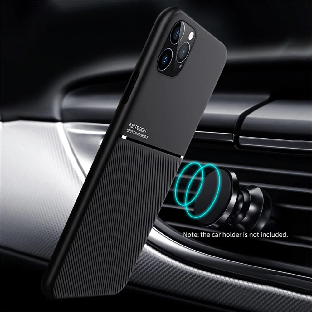 For iPhone 13 mini 5.4 inch Precise Cutout Textured Anti-fall TPU + PU Leather Phone Case with Built-in Magnetic Metal Sheet - Black - 3