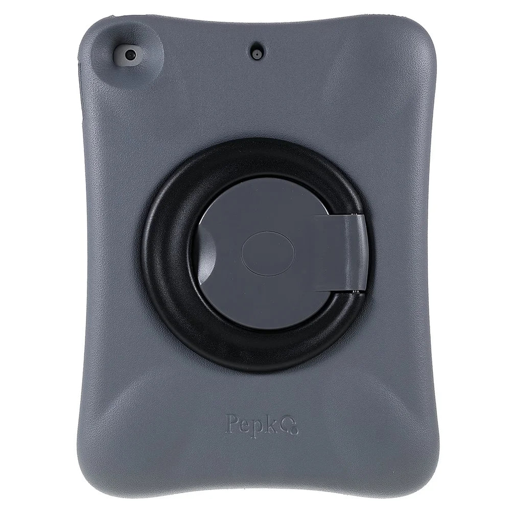 PEPKOO 360 Degree Rotation Kickstand Enhanced Frame EVA Tablet Case Cover for iPad 10.2 (2021) - Black - 2