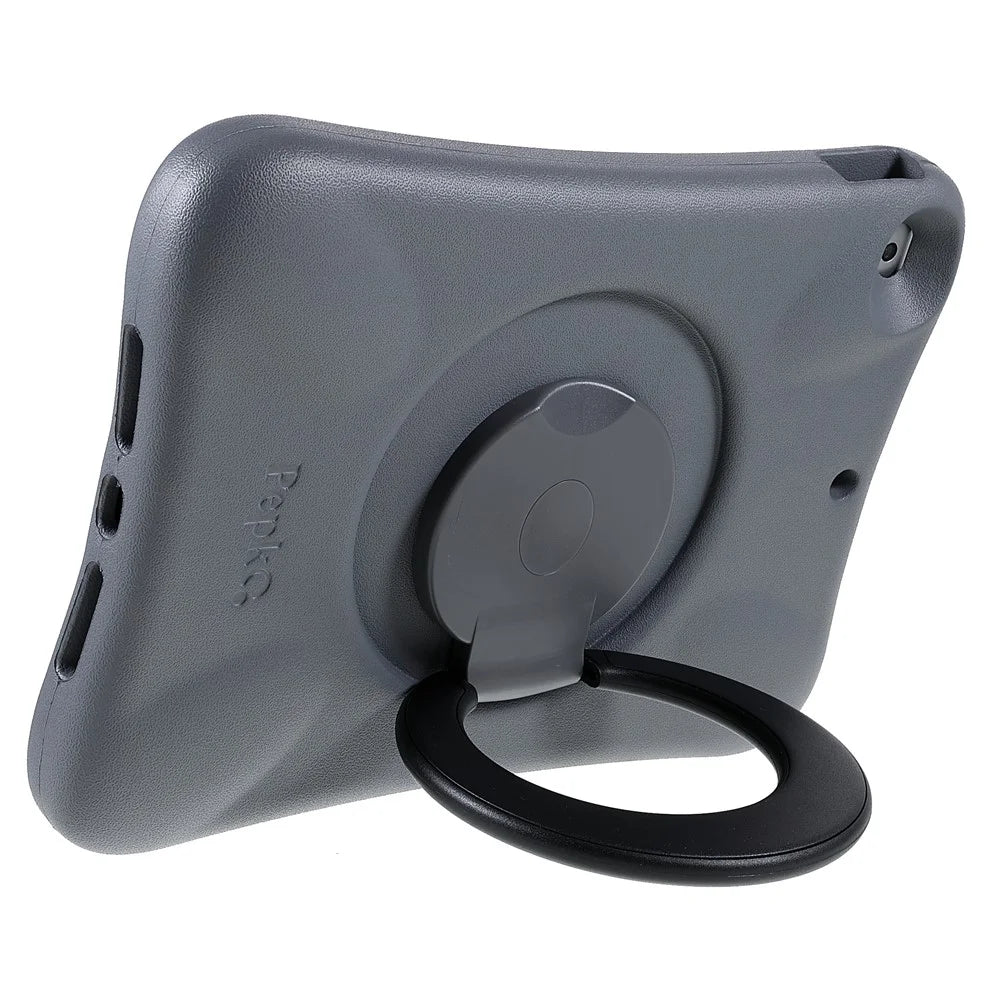 PEPKOO 360 Degree Rotation Kickstand Enhanced Frame EVA Tablet Case Cover for iPad 10.2 (2021) - Black - 5