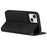 PU Leather Skin-touch Feeling Auto-absorbed Phone Case Shell with Wallet Stand for iPhone 13 6.1 inch - Black - 4