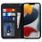 PU Leather Skin-touch Feeling Auto-absorbed Phone Case Shell with Wallet Stand for iPhone 13 6.1 inch - Black - 6