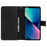 Fall-proof Detachable PU Leather Wallet Stand Phone Case Shell with Wrist Strap for iPhone 13 6.1 inch - Black - 6