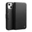 QIALINO Well-Protected Anti-Fall Magnetic Closure Wallet Design Genuine Leather Cell Phone Case for iPhone 13 mini 5.4 inch - Black - 1