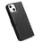 QIALINO Well-Protected Anti-Fall Magnetic Closure Wallet Design Genuine Leather Cell Phone Case for iPhone 13 mini 5.4 inch - Black - 5