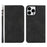 For iPhone 13 Pro 6.1 inch Anti-drop PU Leather Skin-touch Feeling Auto-absorbed Folio Fip Phone Case Shell with Wallet Stand - Black - 1