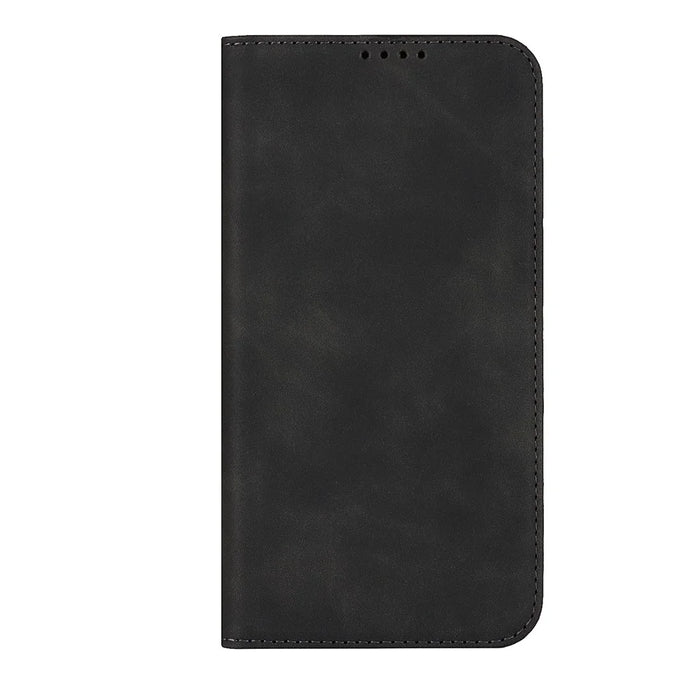 For iPhone 13 Pro 6.1 inch Anti-drop PU Leather Skin-touch Feeling Auto-absorbed Folio Fip Phone Case Shell with Wallet Stand - Black - 2