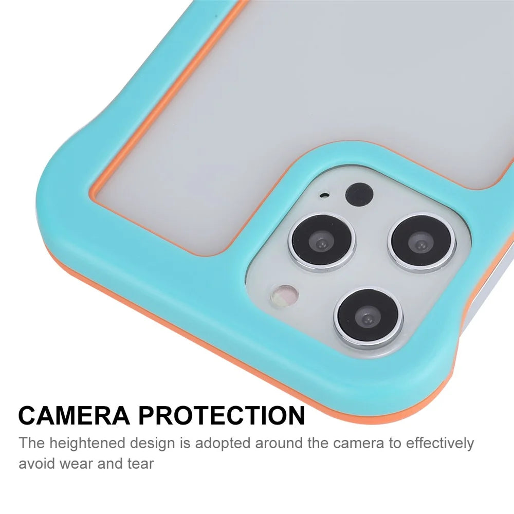 ENKAY HAT PRINCE For iPhone 12 Pro Max 6.7 inch Frameless Slim Phone Case with 9H Tempered Glass Screen Protector Heat Dissipation Phone Cover Drop Resistant Protective Shell - Blue - 6