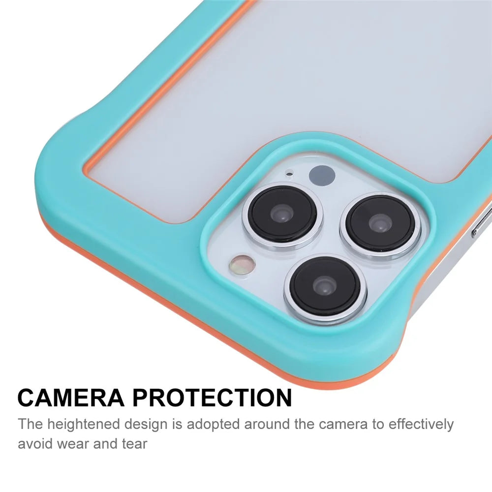 ENKAY HAT PRINCE For iPhone 13 Pro 6.1 inch Slim Phone Case Drop Resistance Cover Frameless Phone Protector - Blue - 4