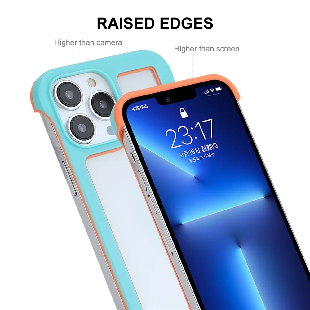 ENKAY HAT PRINCE For iPhone 13 Pro 6.1 inch Slim Phone Case Drop Resistance Cover Frameless Phone Protector - Blue - 6