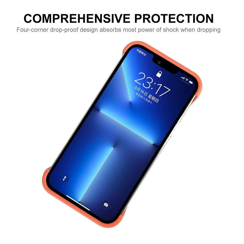ENKAY HAT PRINCE For iPhone 13 Pro 6.1 inch Slim Phone Case + 9H Tempered Glass Screen Protector Protective Phone Shell Drop Resistance Cover - Blue - 3
