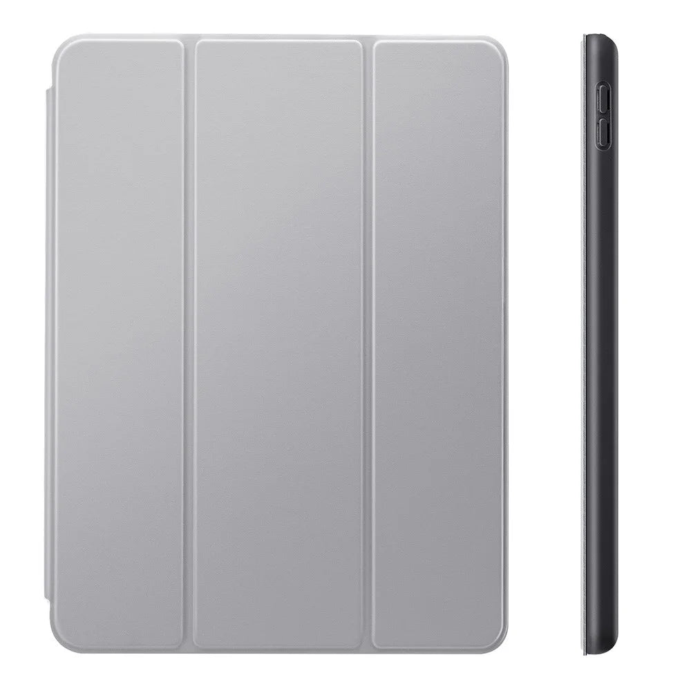 ESR Rebound Series Trifold Stand Smart Case for iPad 10.2 (2021)/(2020)/(2019), PU Leather+Soft TPU Back Shockproof Cover with Pen Holder - Silver Grey - 3