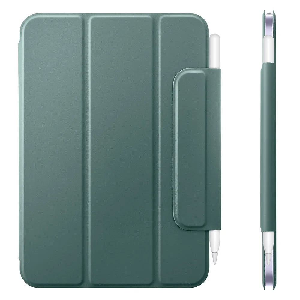 ESR Rebound Series for iPad mini (2024) / mini (2021) Tri-Fold Stand Double-Sided Magnet PU Leather Cover Case with Magnetic Clasp - Green - 4