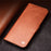QIALINO For iPhone 12 Pro 6.1 inch Magnetic Clasp Genuine Leather Phone Case Wallet Stand Protective Cover - Brown - 6