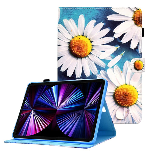 For iPad Air 11 (2026) / (2025) / (2024) / Pro 11 (2022) / (2021) / (2020) / (2018) / Air (2020) (2022) Pattern Printing Leather Stand Tablet Case - Sunflower - 1
