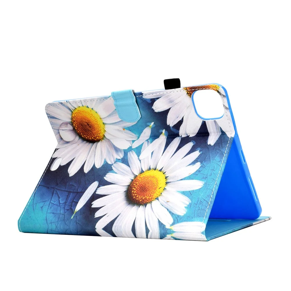 For iPad Air 11 (2026) / (2025) / (2024) / Pro 11 (2022) / (2021) / (2020) / (2018) / Air (2020) (2022) Pattern Printing Leather Stand Tablet Case - Sunflower - 4