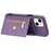 N.BEKUS for iPhone 13 mini 5.4 inch Anti-fall Kickstand Design Snap Button Wallet PU Leather + TPU Phone Case - Purple - 4
