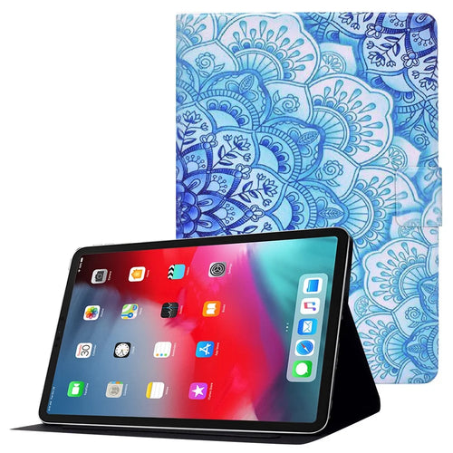 For iPad Air 11 (2026) / (2025) / (2024) / Pro 11 (2022) / (2018) / (2020) / (2021) / Air (2020) / Air (2022) Leather Tablet Case Stand Cover - Mandala Flower - 1