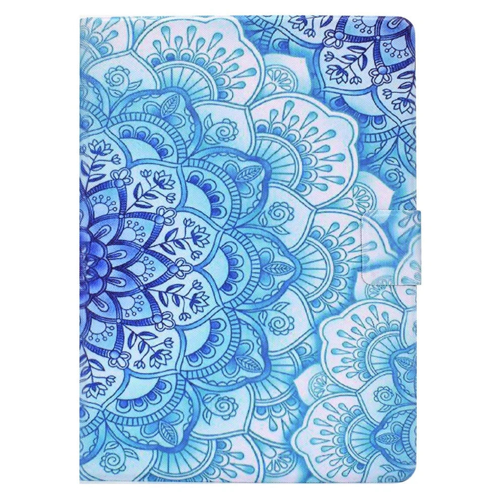 For iPad Air 11 (2026) / (2025) / (2024) / Pro 11 (2022) / (2018) / (2020) / (2021) / Air (2020) / Air (2022) Leather Tablet Case Stand Cover - Mandala Flower - 2