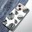 For iPhone 13 6.1 inch Case, Pattern Design Hard Tempered Glass+PC Back TPU Frame Shockproof Cover - Leaves - 2