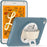 For iPad mini (2019) 7.9 inch/iPad mini 4 Rotary Kickstand PC + Silicone Hybrid Cover Anti-drop Tablet Case with Hand Strap - Cornflower Blue - 1