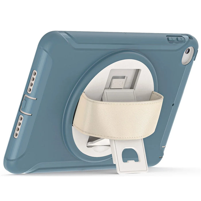 For iPad mini (2019) 7.9 inch/iPad mini 4 Rotary Kickstand PC + Silicone Hybrid Cover Anti-drop Tablet Case with Hand Strap - Cornflower Blue - 2