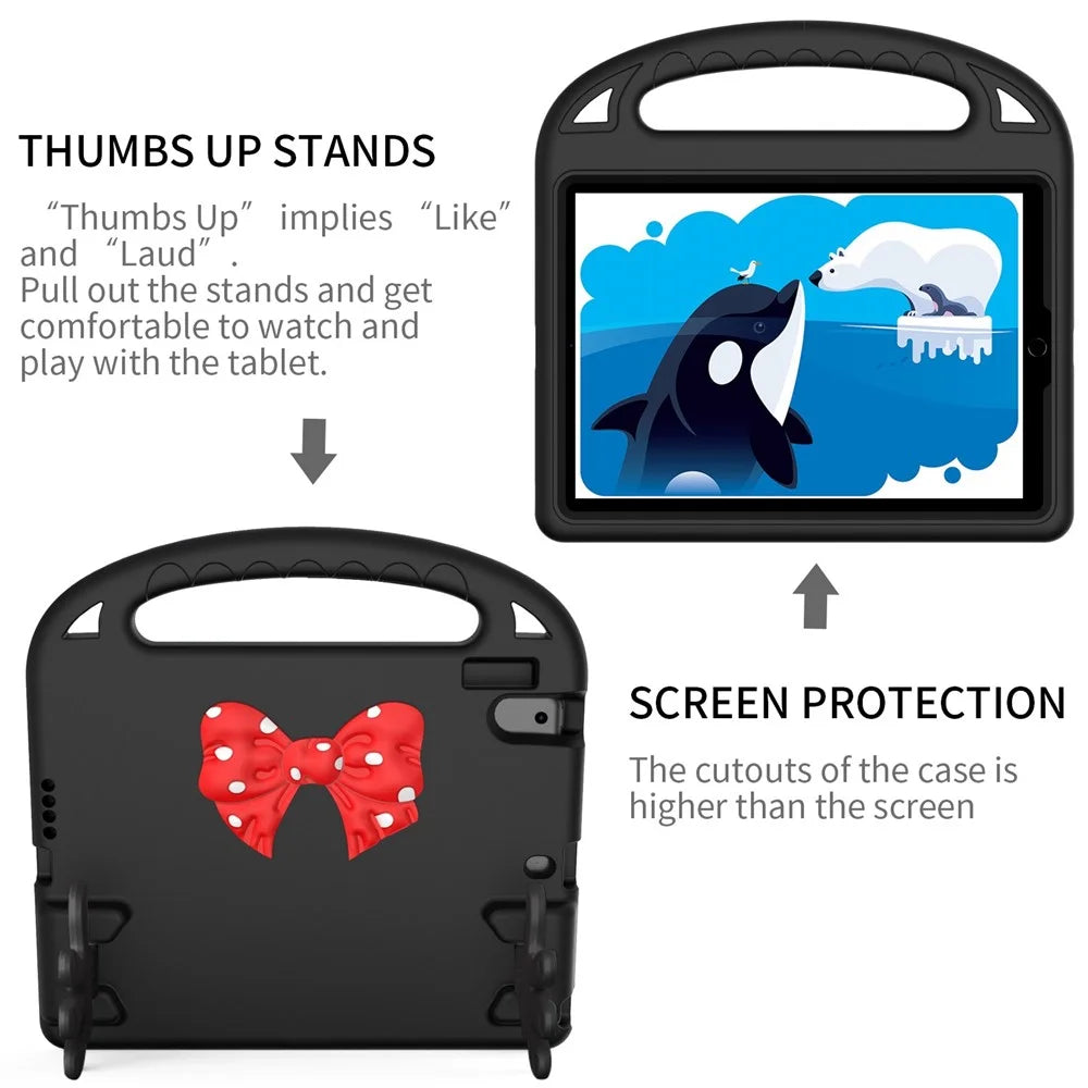 For iPad 9.7-inch (2017) / (2018) / Pro 9.7-inch (2016) / Air (2013) / Air 2 EVA Tablet Case Palm Shape Kickstand Hand-Held Grip Cover - Black - 3