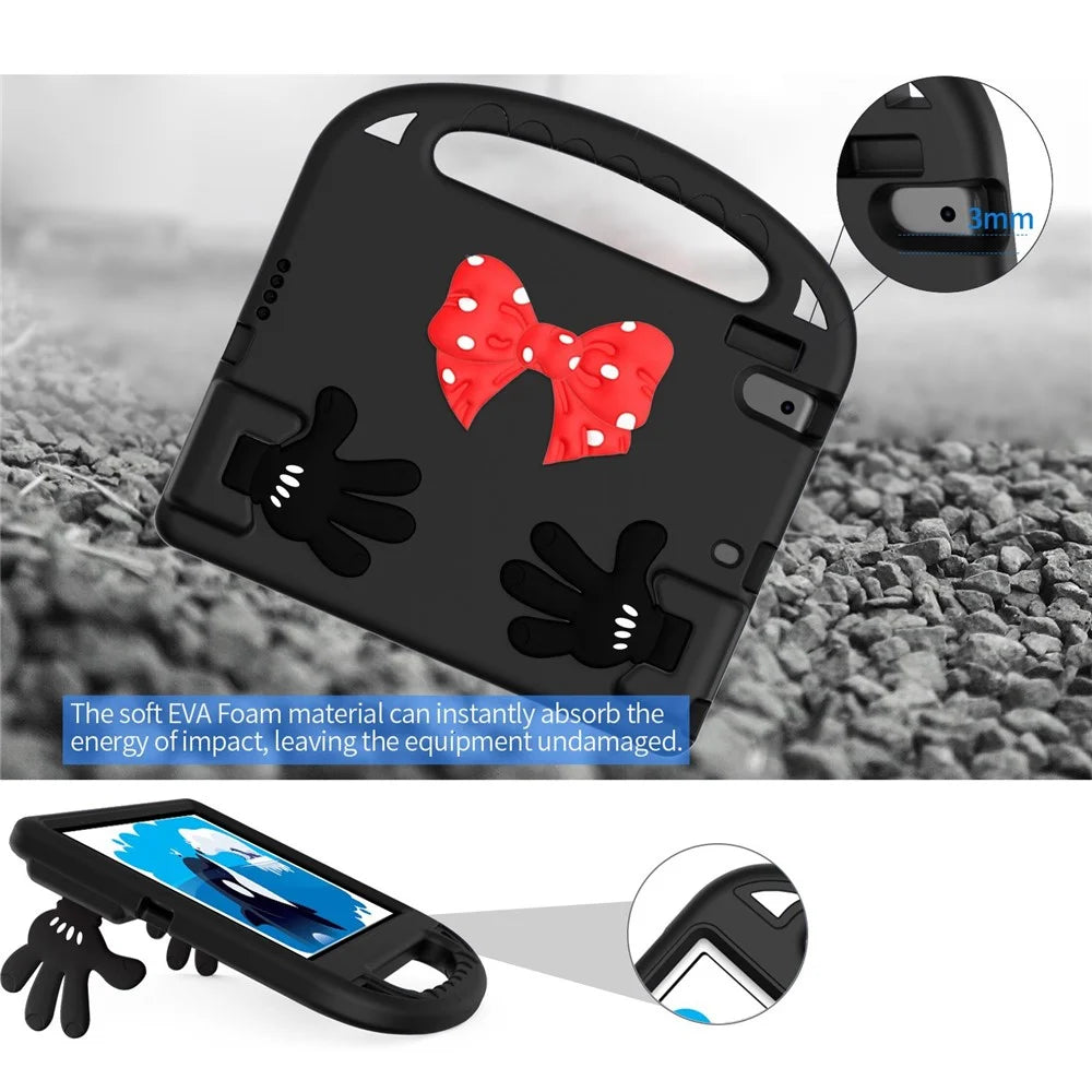 For iPad 9.7-inch (2017) / (2018) / Pro 9.7-inch (2016) / Air (2013) / Air 2 EVA Tablet Case Palm Shape Kickstand Hand-Held Grip Cover - Black - 4