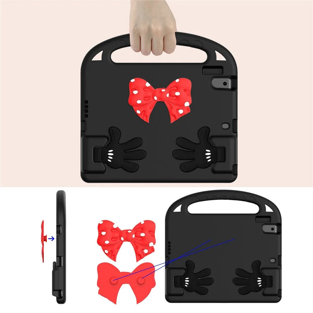 For iPad 9.7-inch (2017) / (2018) / Pro 9.7-inch (2016) / Air (2013) / Air 2 EVA Tablet Case Palm Shape Kickstand Hand-Held Grip Cover - Black - 5