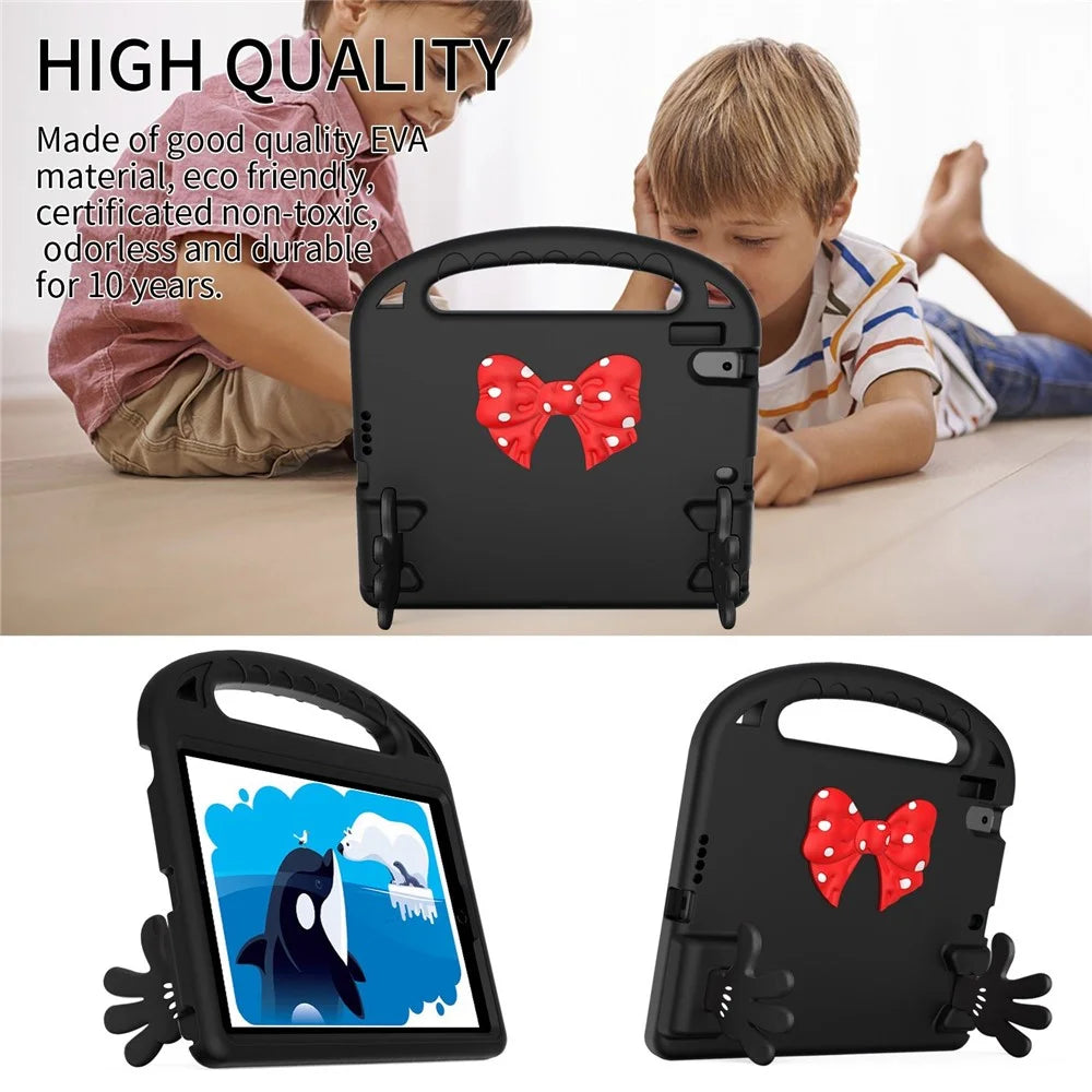 For iPad 9.7-inch (2017) / (2018) / Pro 9.7-inch (2016) / Air (2013) / Air 2 EVA Tablet Case Palm Shape Kickstand Hand-Held Grip Cover - Black - 6