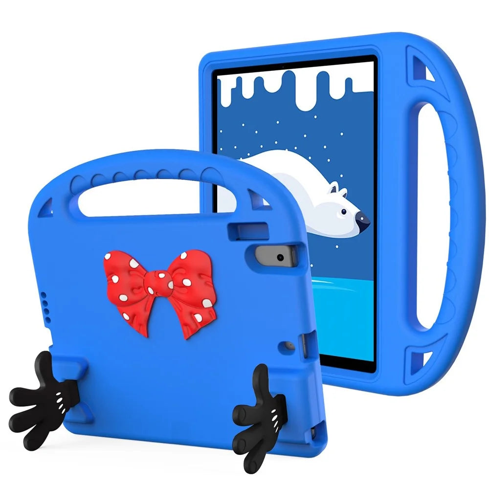 Mini Palm Shape Kickstand EVA Case for iPad 10.2 (2021) / (2020) / (2019), Hand Grip Impact-Resistant Tablet Shell - Blue - 1