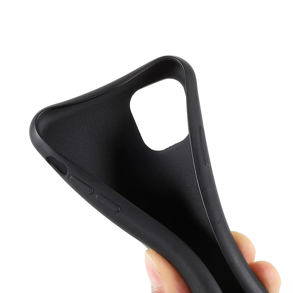 For iPhone 11 6.1 inch Slim Matte Cell Phone Case Drop Shockproof TPU Back Cover with Shoulder Strap - Black - 5
