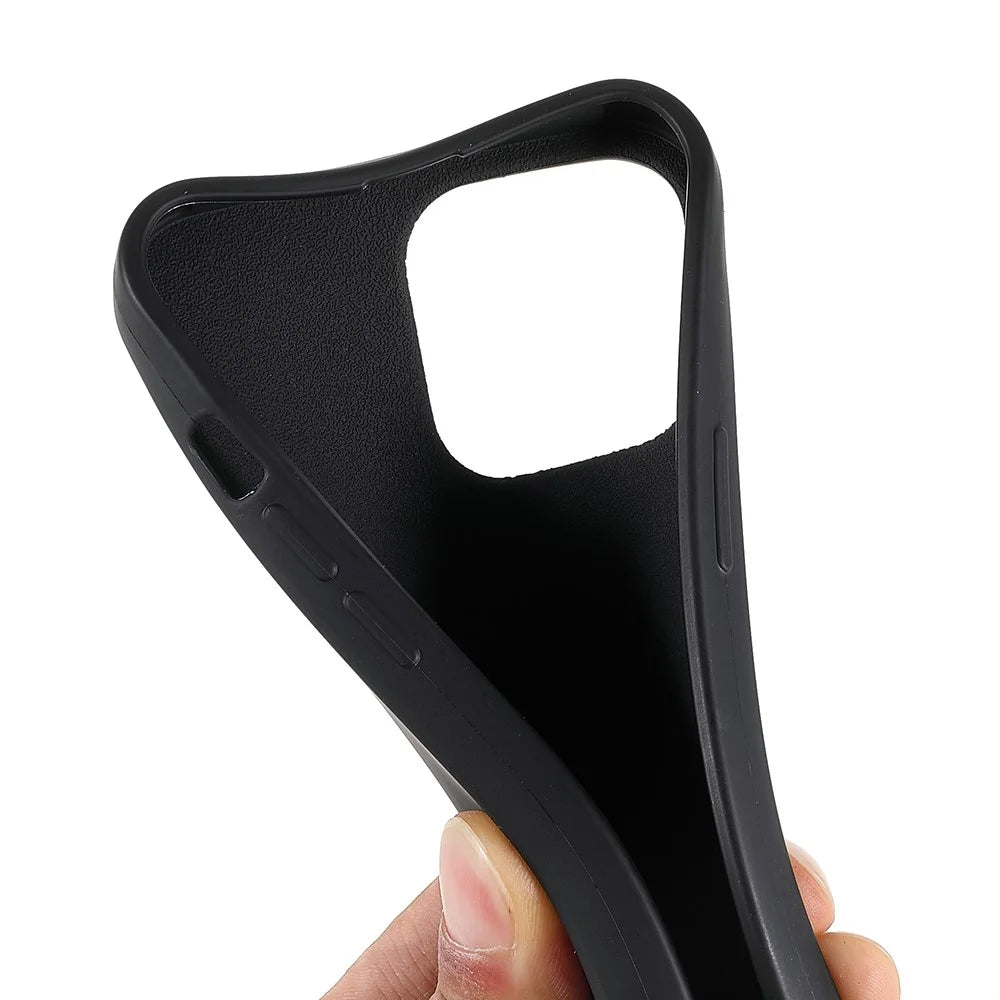For iPhone 13 Pro Max 6.7 inch Shoulder Strap Design Matte Drop-proof Mobile Phone Case Soft TPU Cover - Black - 5