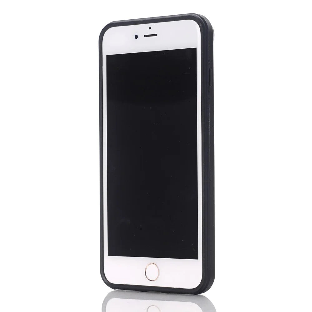 Sliding Card Holder Plastic + TPU Hybrid Case for iPhone 8 Plus / 7 Plus 5.5 inch - Black - 3