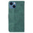 For iPhone 13 6.1 inch PU Leather Wallet Flip Cover Stand Function Geometry Imprinted Folio Protective Case with Strap - Green - 3