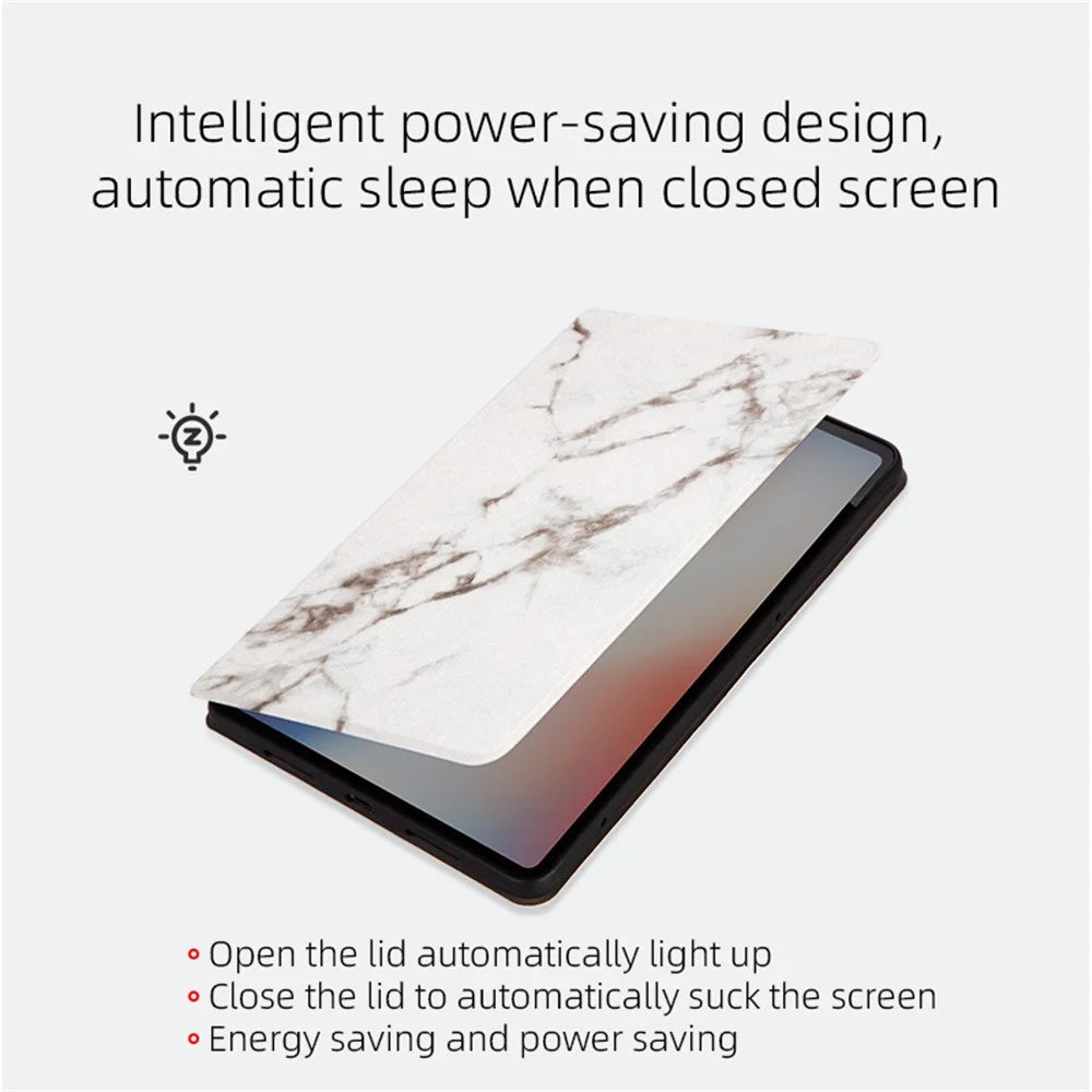 For iPad Pro 11 (2018) / (2020) / (2021) / (2022) Auto Wake / Sleep Pattern Printing Tablet Case PU Leather + TPU Stand Well-protected Cover - Black / Gold Marble - 4