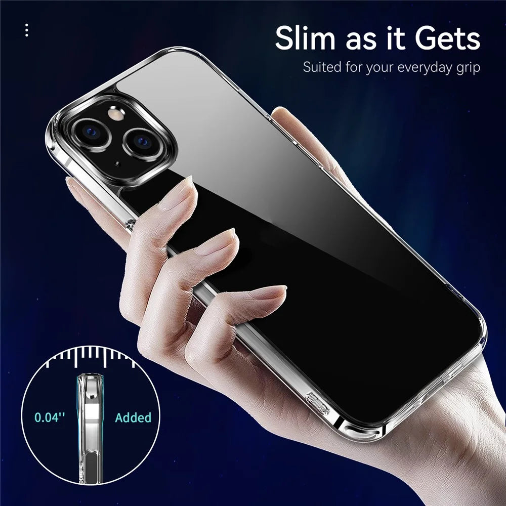 Electroplating Crystal Clear Hybrid Phone Cover for iPhone 13 6.1 Inch, Four Corners Bumper Cushion TPU + PC Mobile Phone Accessory - 3