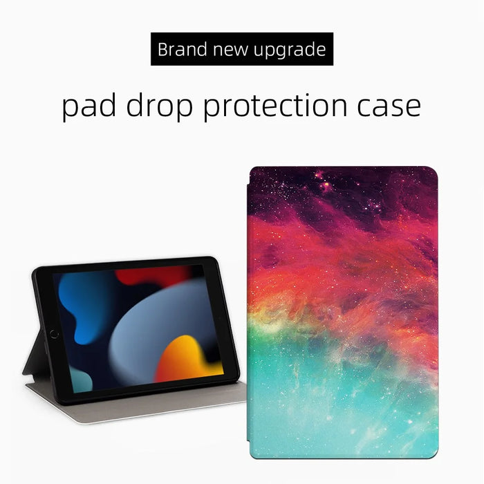 For 	iPad 10.2 (2021)/(2020)/(2019) Starry Sky Pattern Printing Shockproof Drop-proof PU Leather + TPU Tablet Cover with Stand - Color Starry Sky - 4