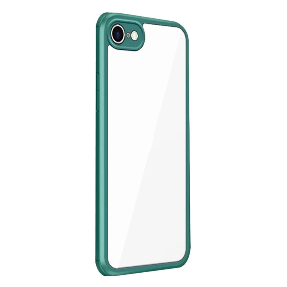 For iPhone 7/8 4.7 inch/SE (2020)/SE (2022) Dual-sided Glass+Silicone+TPU Well-protected Clear Cell Phone Case - Blackish Green - 3