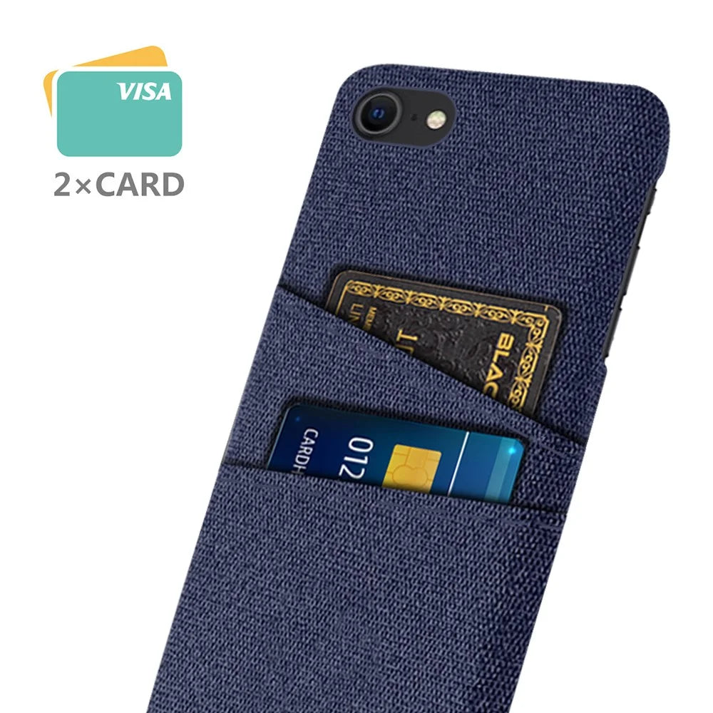 For iPhone SE (2022)/SE (2020)/7 4.7 inch/8 4.7 inch Cloth Texture Phone Cover Anti-scratch Cloth Coated Hard PC Cover - Blue - 2