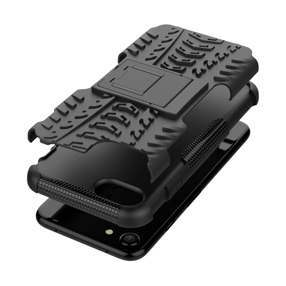 Cool Tyre PC + TPU Hybrid Case for iPhone SE (2020)/SE (2022)/8/7 4.7 inch- with Kickstand - Black - 3