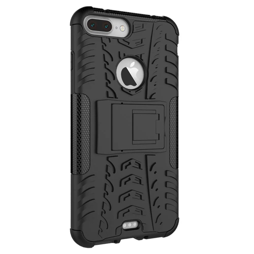 Cool Tyre Dual Guard PC + TPU Kickstand Case for iPhone 8 Plus / 7 Plus 5.5 inch - Black - 6