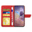 For iPhone 12 mini 5.4 inch Butterfly Flower Pattern Imprinted Stand Case Shockproof Skin-touch Feeling PU Leather Wallet Anti-fall Cover with Strap - Red - 2