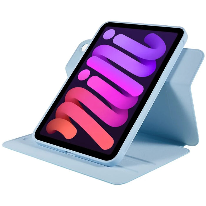 360-degree Rotating Shockproof Case for iPad mini (2024) / mini (2021) 2 in 1 Detachable Skin-Touch Tablet Cover with Stand - Sky Blue - 7